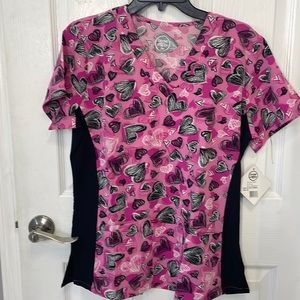 Divine Scrubs JDM Top Cats Kittens Multi Color LARGE Stretch Side Bands 3 pocket